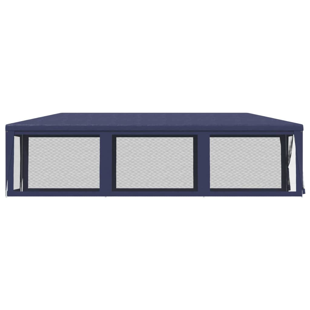 Festtelt med 8 sidevegger av netting blå 3x9 m HDPE