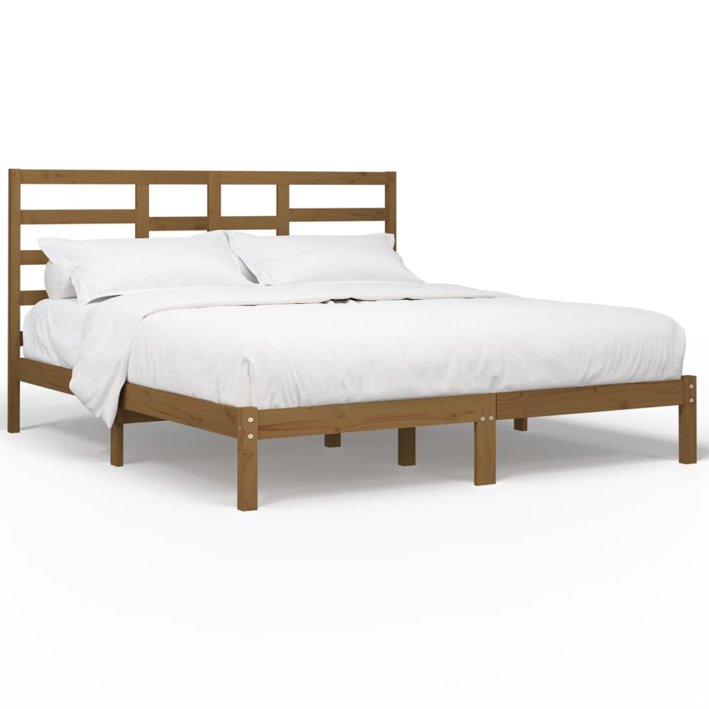 Sengeramme honningbrun heltre200x200 cm