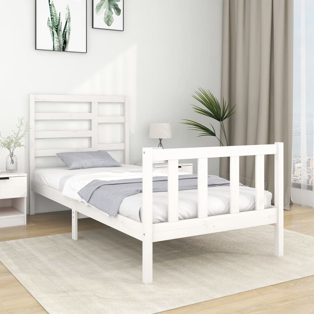 Sengeramme hvit heltre 90x190 cm Single