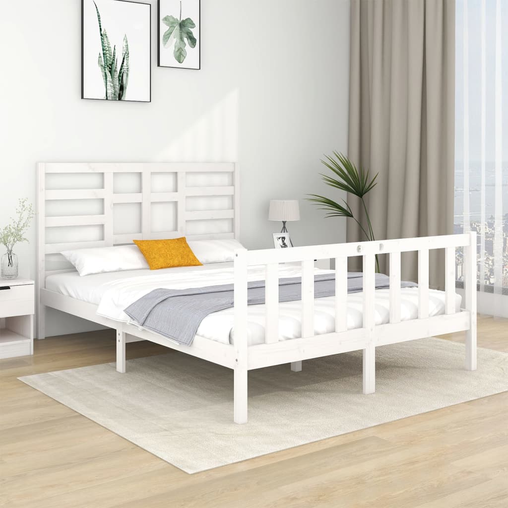 Sengeramme hvit heltre 140x190 cm