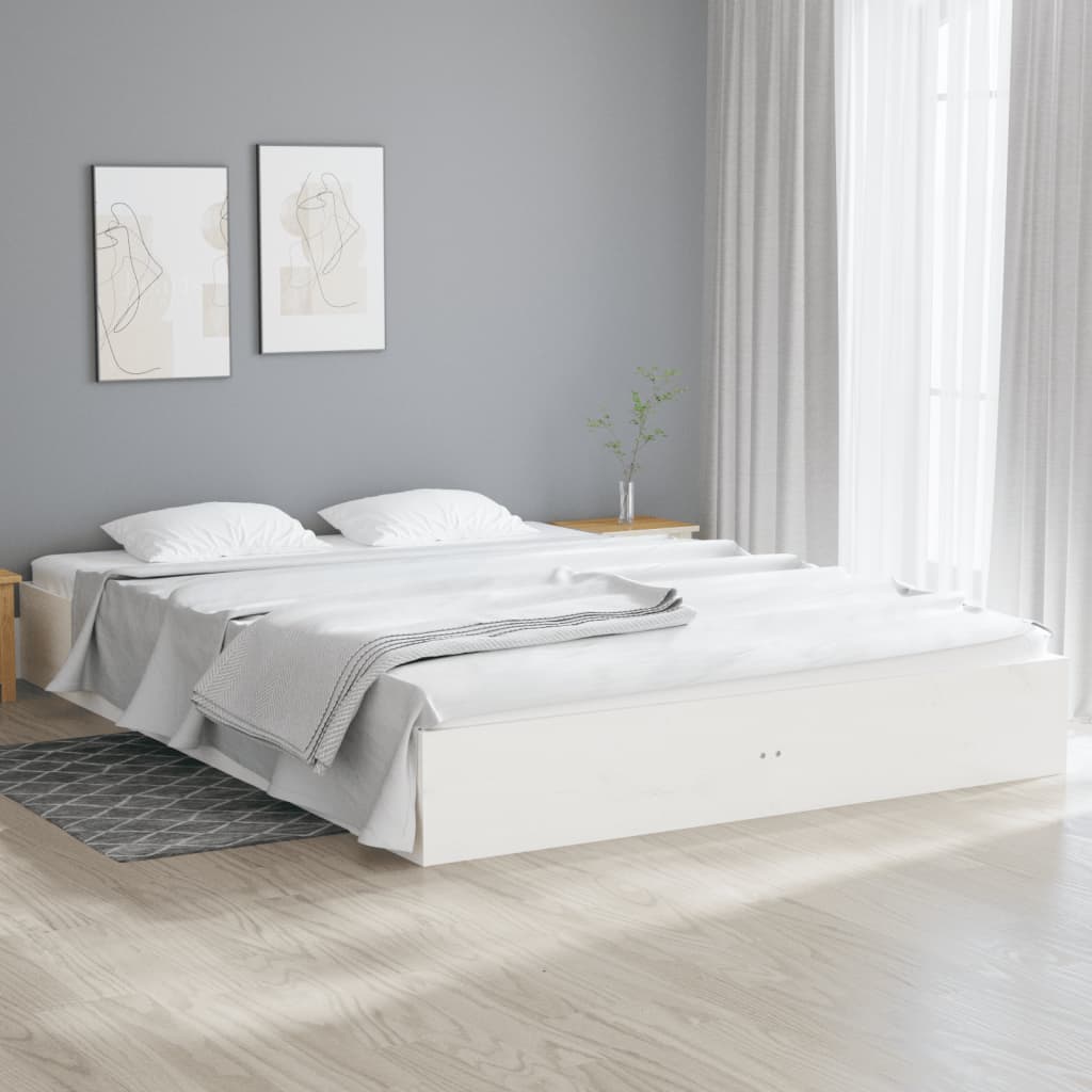 Sengeramme hvit heltre 160x200 cm