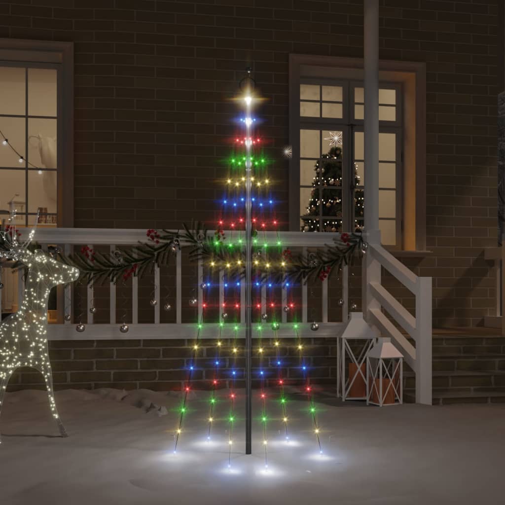 Juletre på flaggstang 108 LED fargerik 180 cm