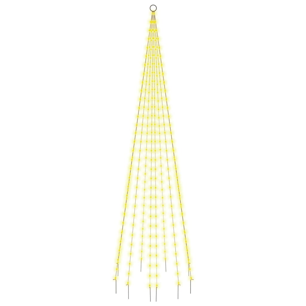 Juletre på flaggstang 310 LED varmhvit 300 cm