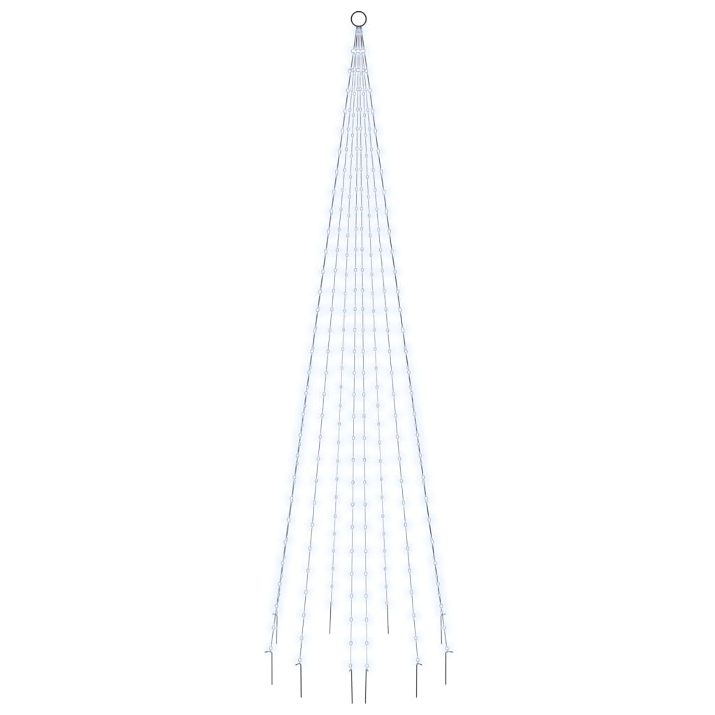 Juletre på flaggstang 310 LED kaldhvit 300 cm