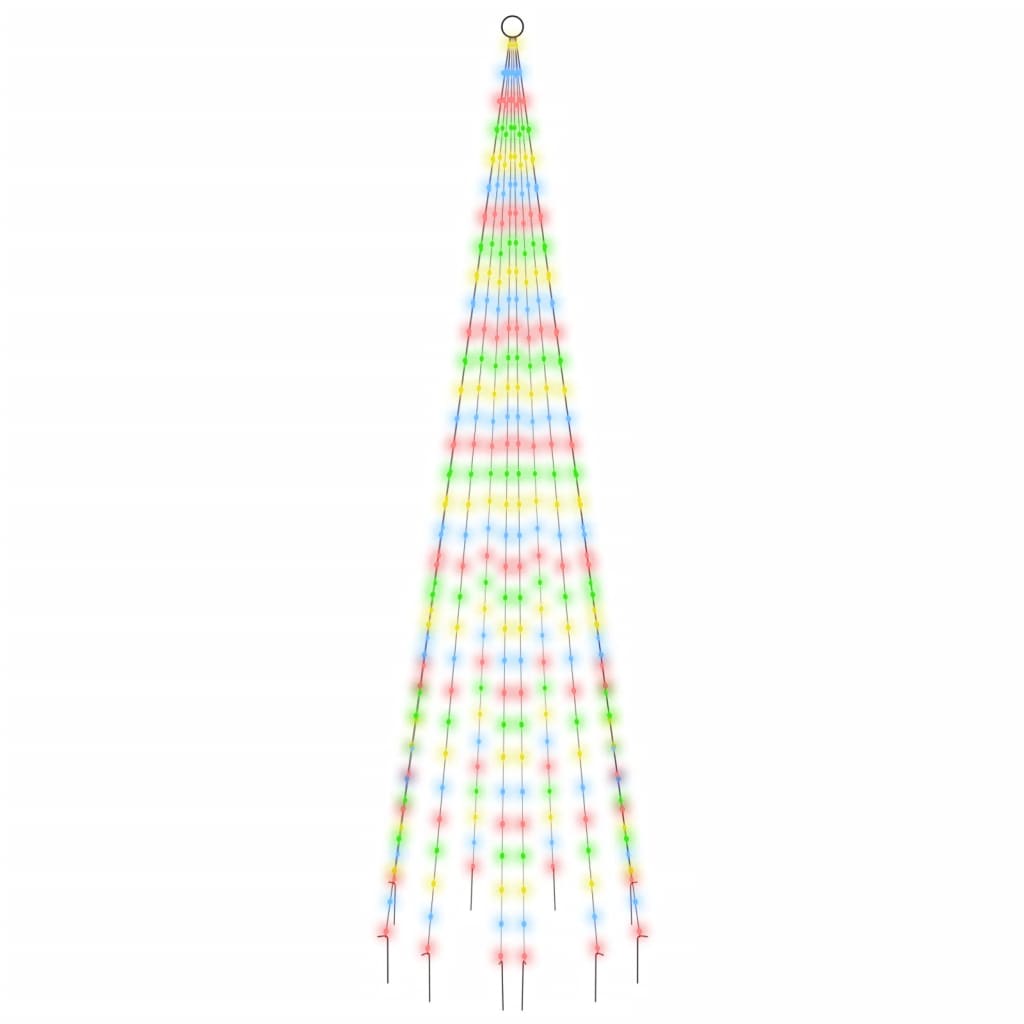 Juletre på flaggstang 310 LED fargerik 300 cm