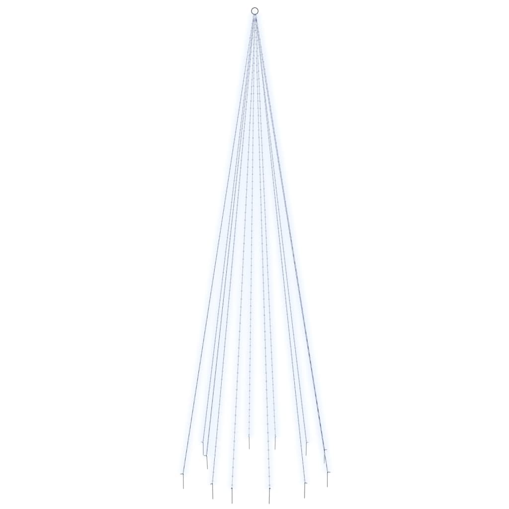 Juletre på flaggstang 732 LED kaldhvit 500 cm