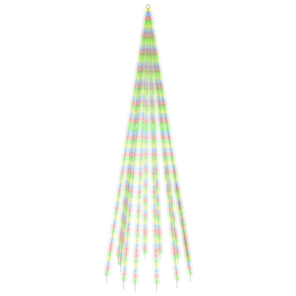 Juletre på flaggstang 732 LED fargerik 500 cm