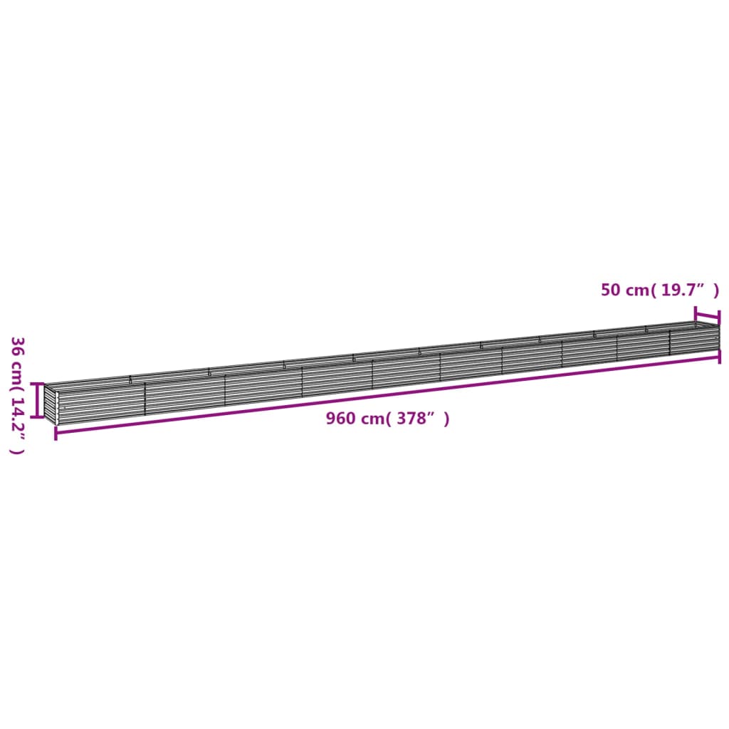 Høybed 960x50x36 cm cortenstål
