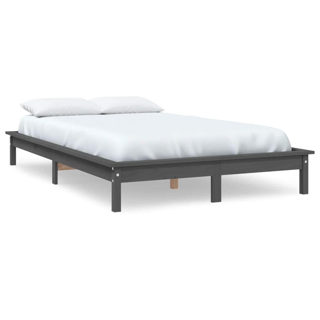 Sengeramme grå 180x200 cm heltre furu Super King