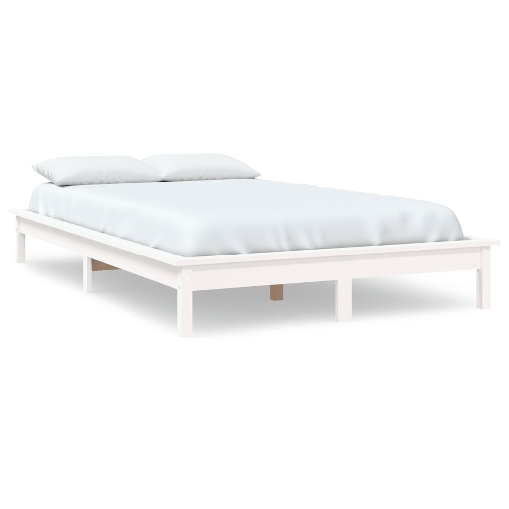 Sengeramme hvit 140x190 cm heltre furu