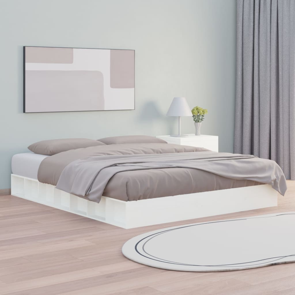 Sengeramme hvit 160x200 cm heltre