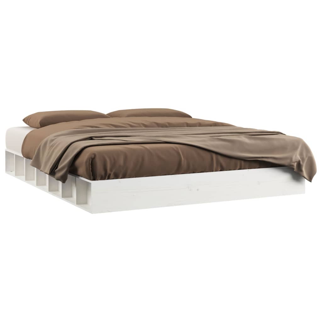Sengeramme hvit 150x200 cm 5FT King Size heltre