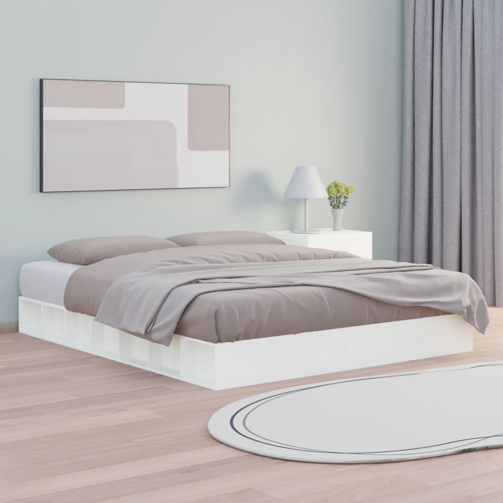 Sengeramme hvit 150x200 cm 5FT King Size heltre