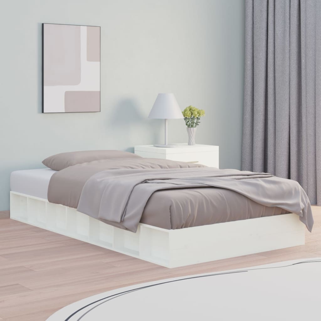 Sengeramme hvit 135x190 cm 4FT6 Double heltre