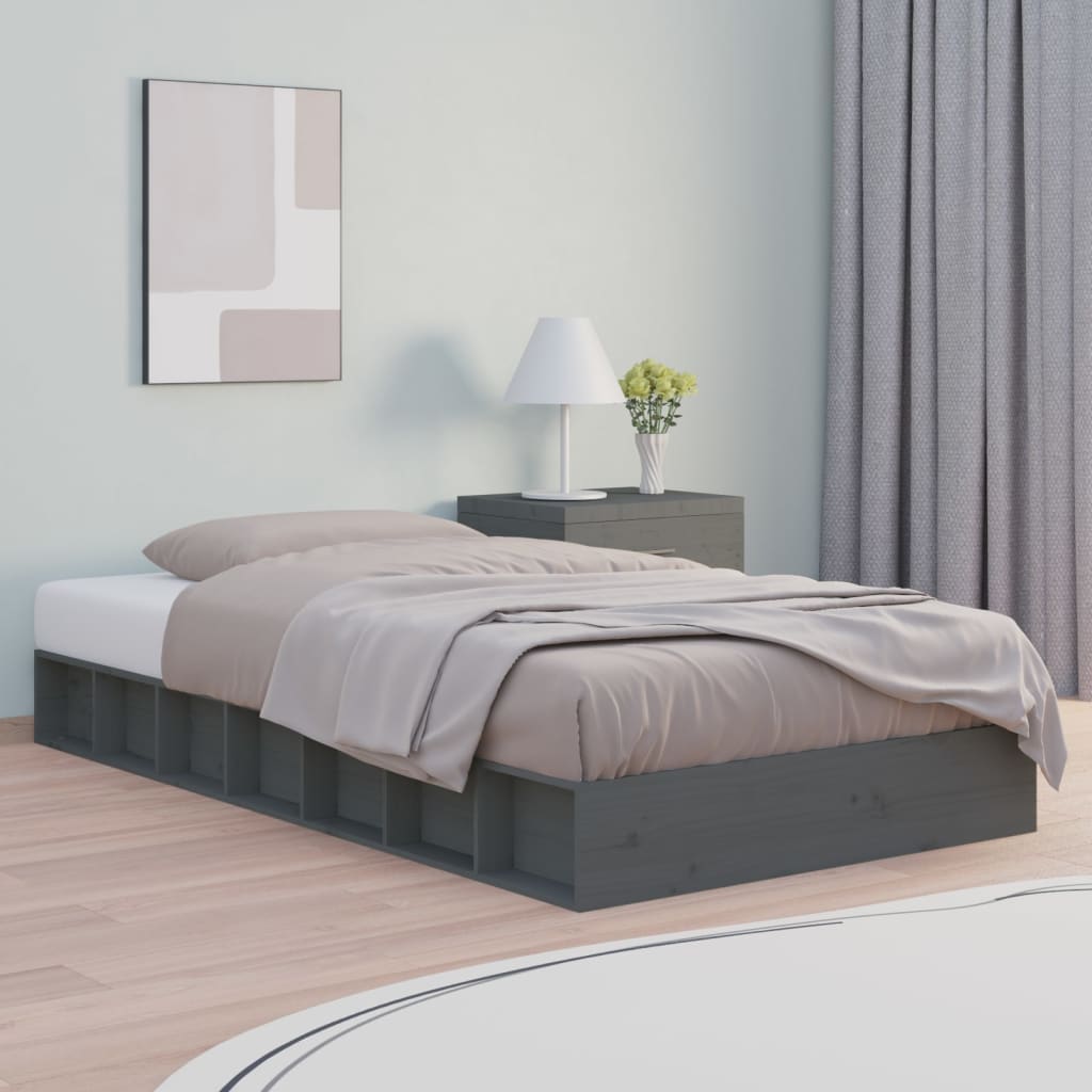 Sengeramme grå 135x190 cm 4FT6 Double heltre
