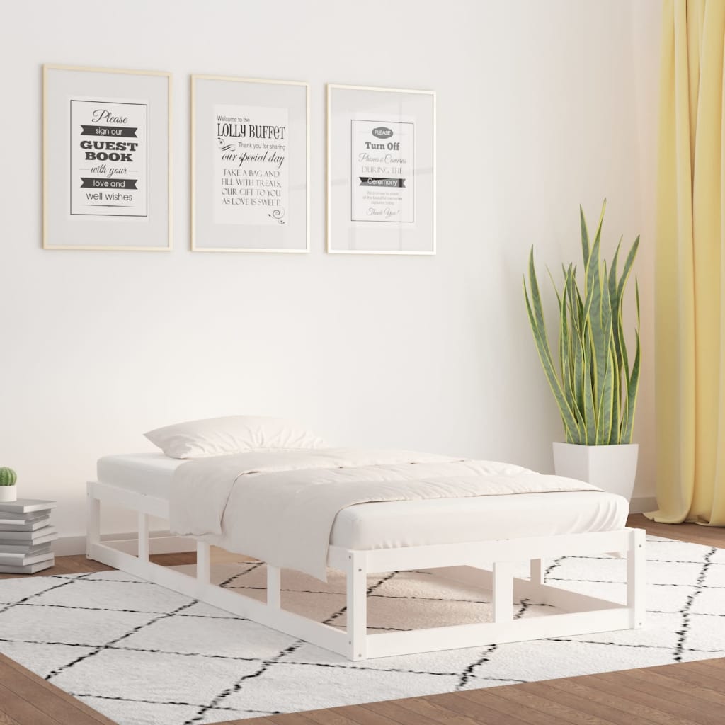 Sengeramme hvit 75x190 cm 2FT6 Small Single heltre