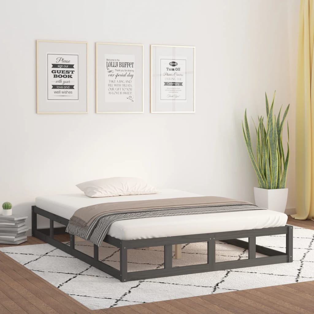Sengeramme grå 135x190 cm 4FT6 Double heltre