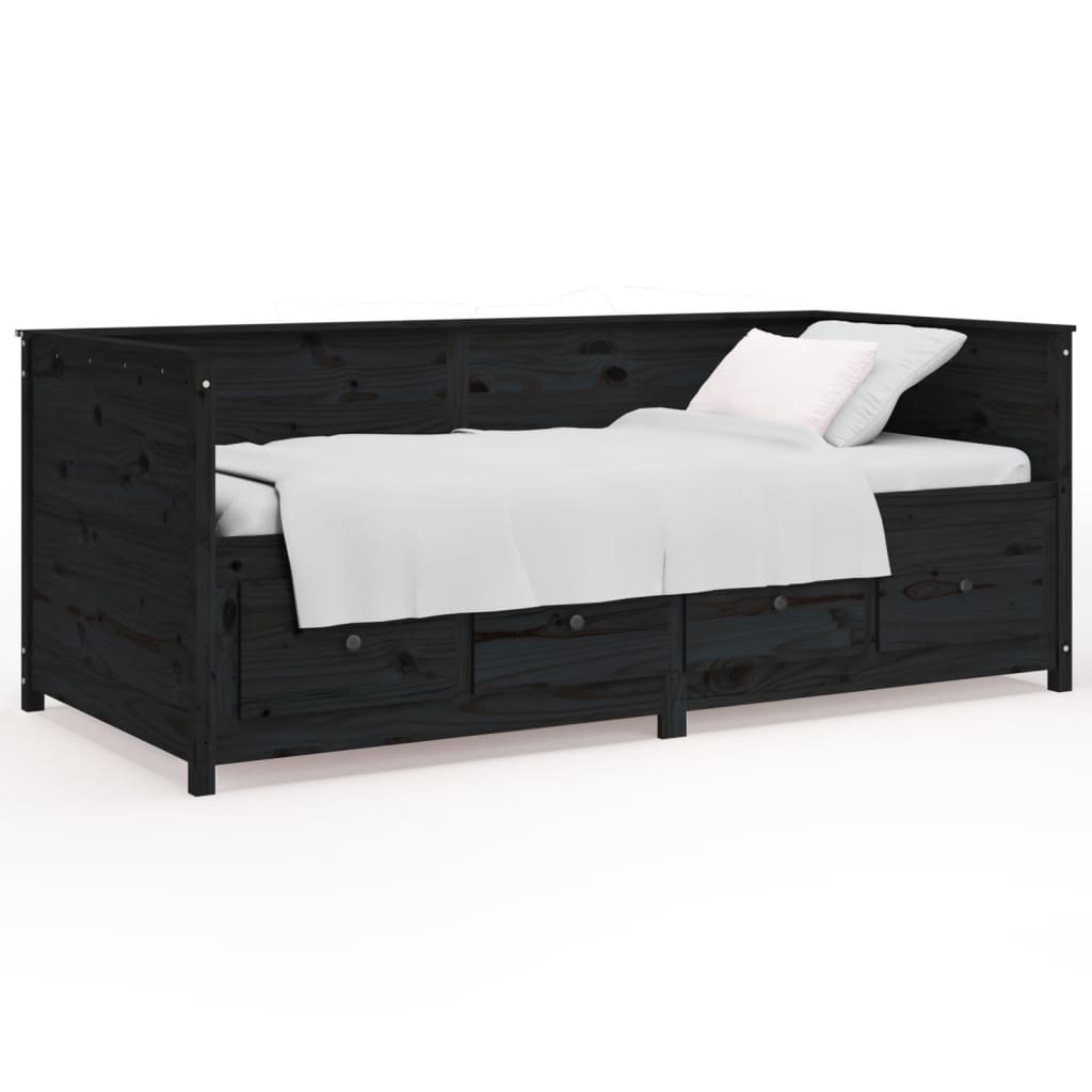 Dagseng svart 75x190 cm heltre furu