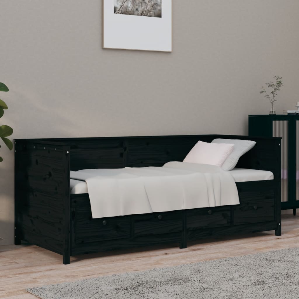 Dagseng svart 75x190 cm heltre furu