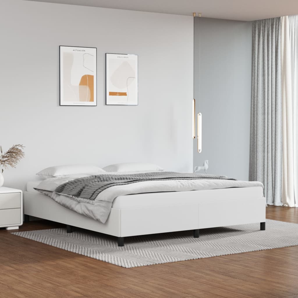 Sengeramme hvit 180x200 cm Super King kunstskinn