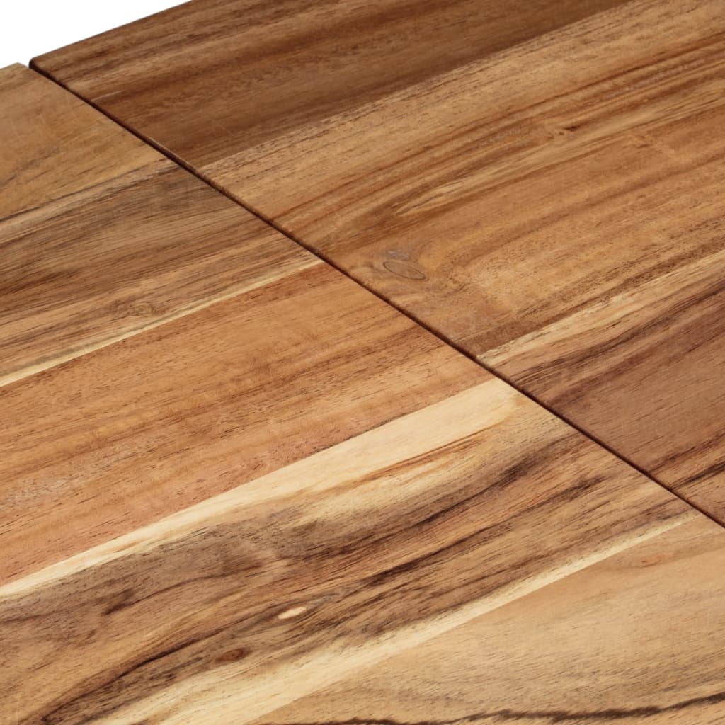 Konsollbord sølv rustfritt stål og heltre akasie