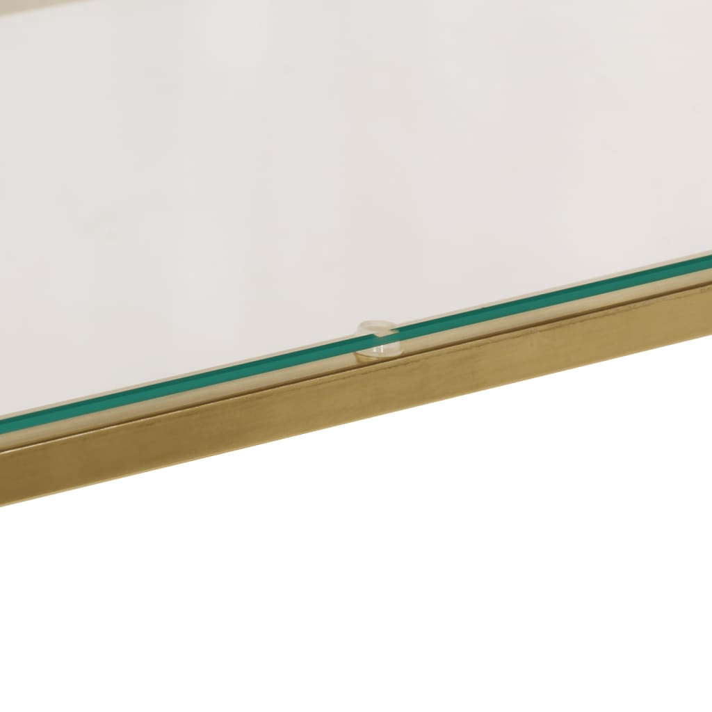 Konsollbord gull rustfritt stål og herdet glass