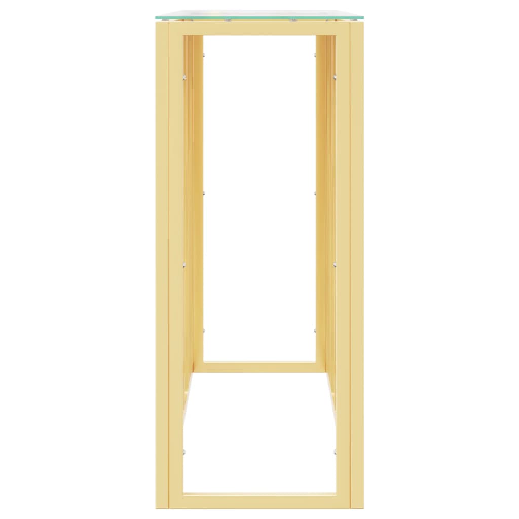 Konsollbord 110x30x70 cm rustfritt stål og glass