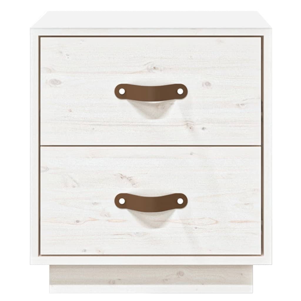 Nattbord 2 stk hvit 40x34x45 cm heltre furu