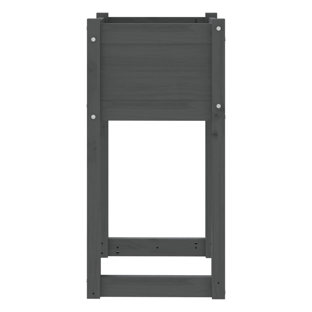 Plantekasser 2 stk grå 40x40x81 cm heltre furu