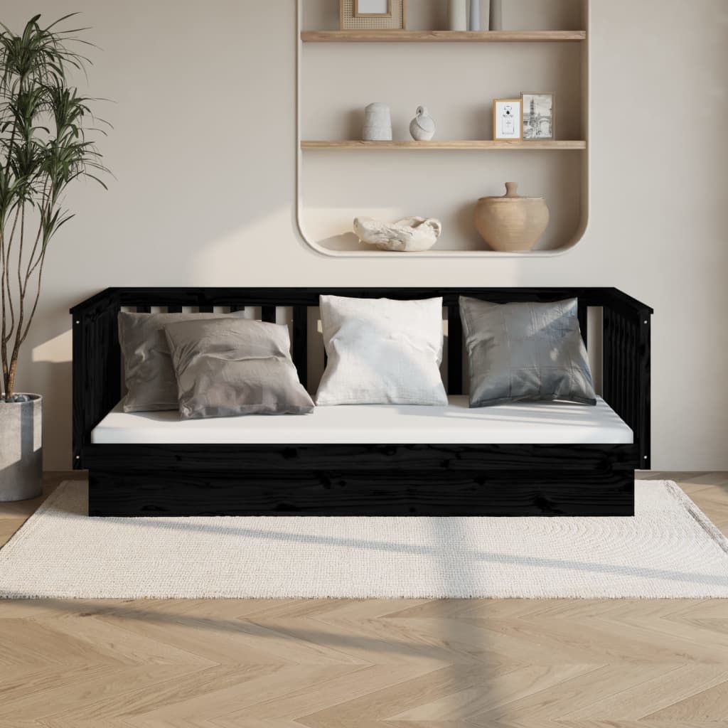 Dagseng svart 100x200 cm heltre furu
