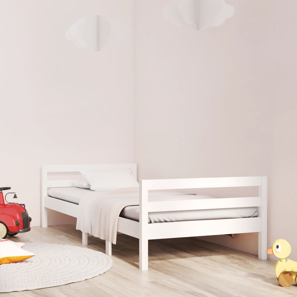 Sengeramme hvit 90x190 cm heltre furu