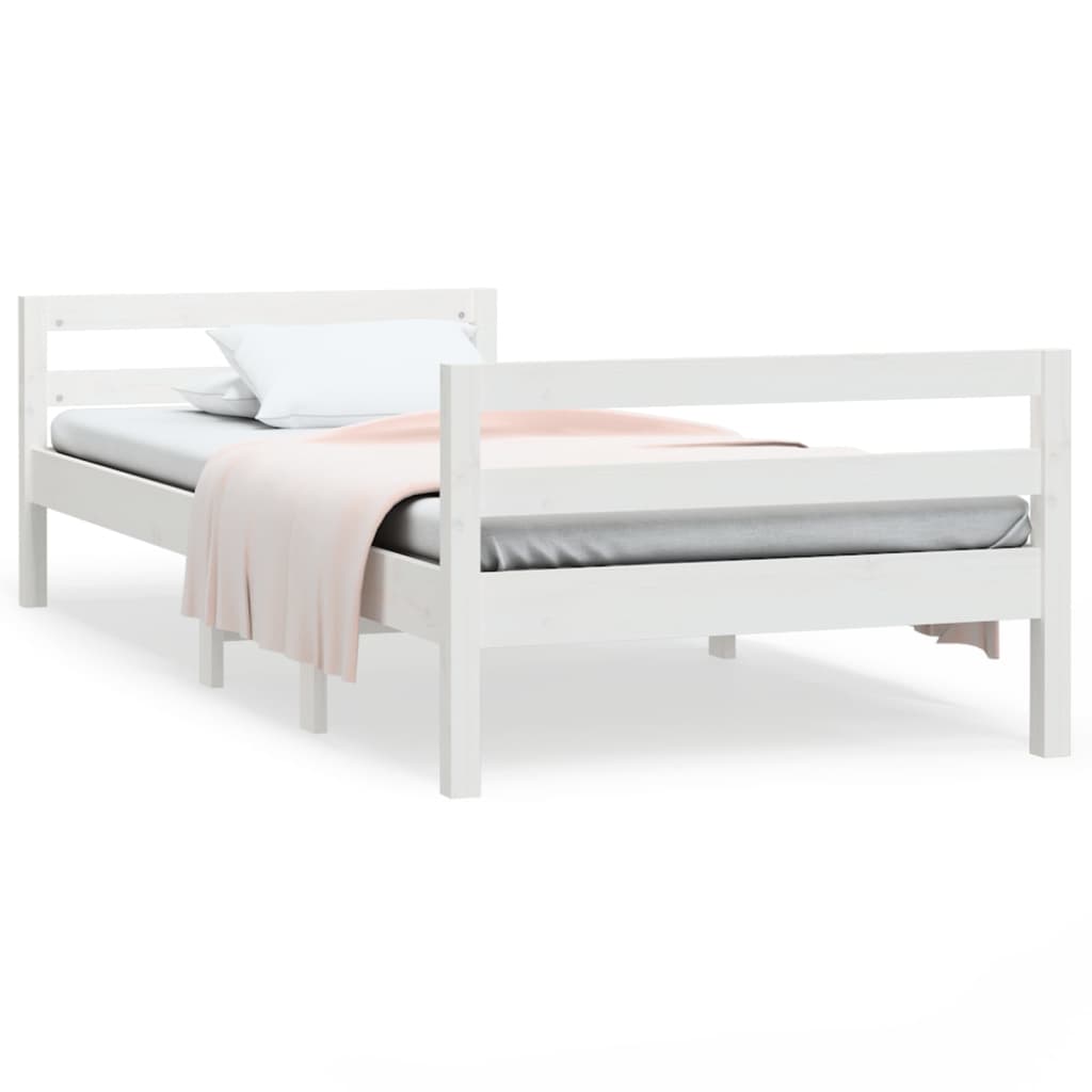 Sengeramme hvit 75x190 cm heltre furu