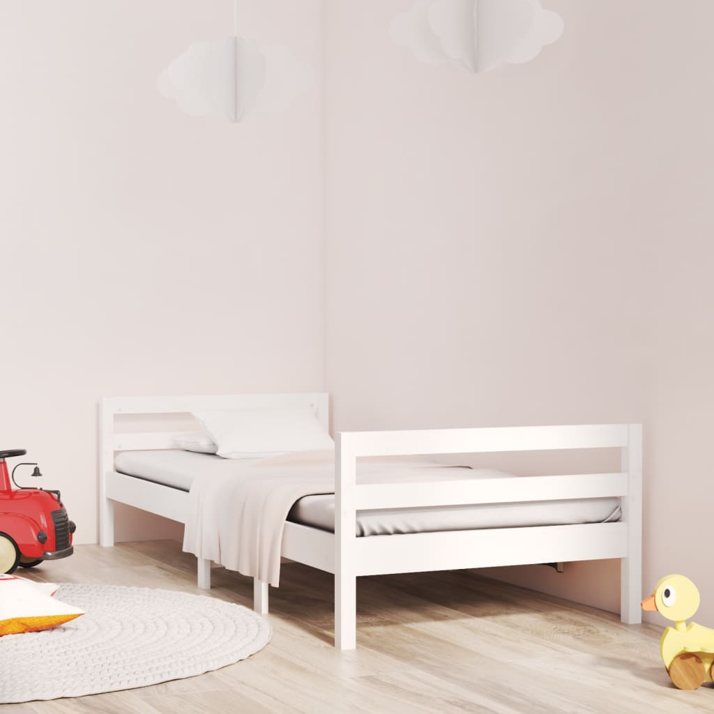 Sengeramme hvit 75x190 cm heltre furu