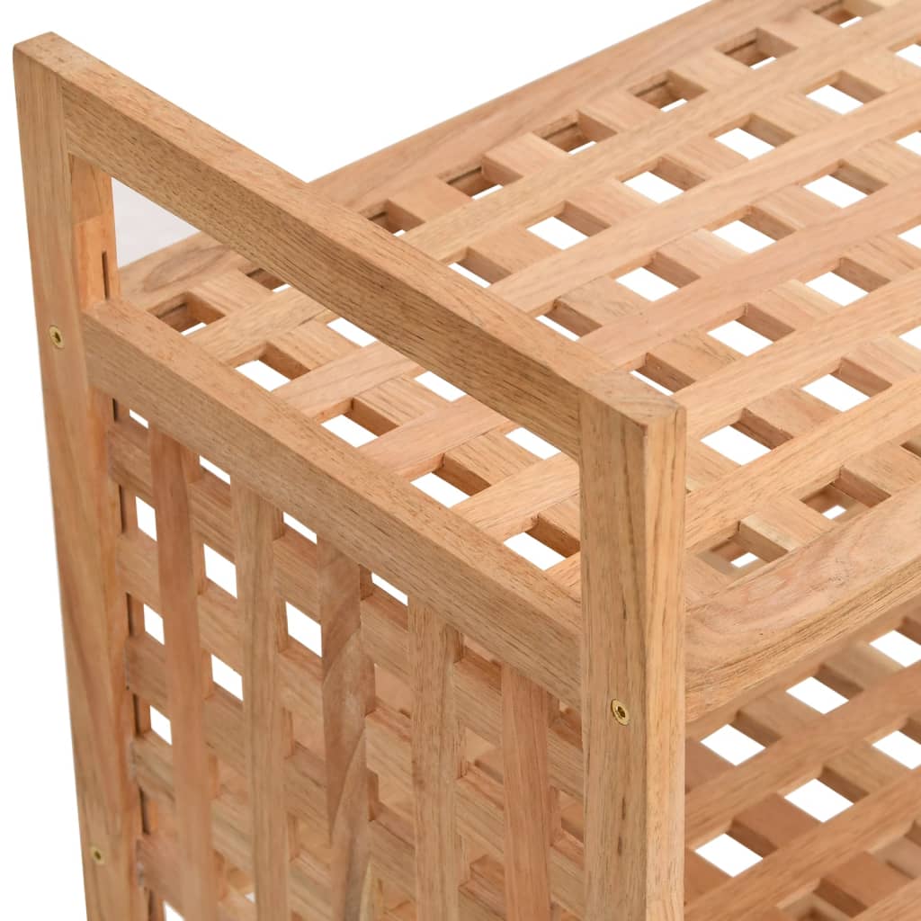 Skohylle med skuff 70x27x81 cm heltre valnøtt