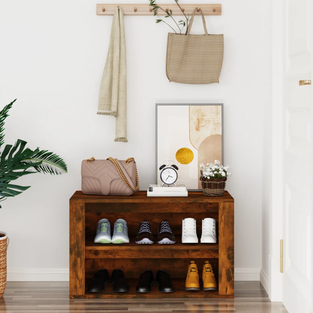 Skohylle røkt eik 75x35x45 cm konstruert tre