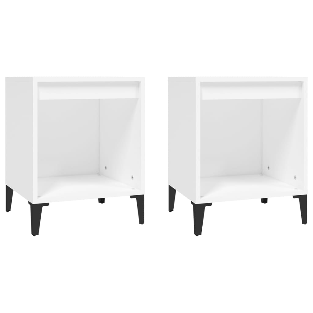 Nattbord 2 stk hvit 40x35x50