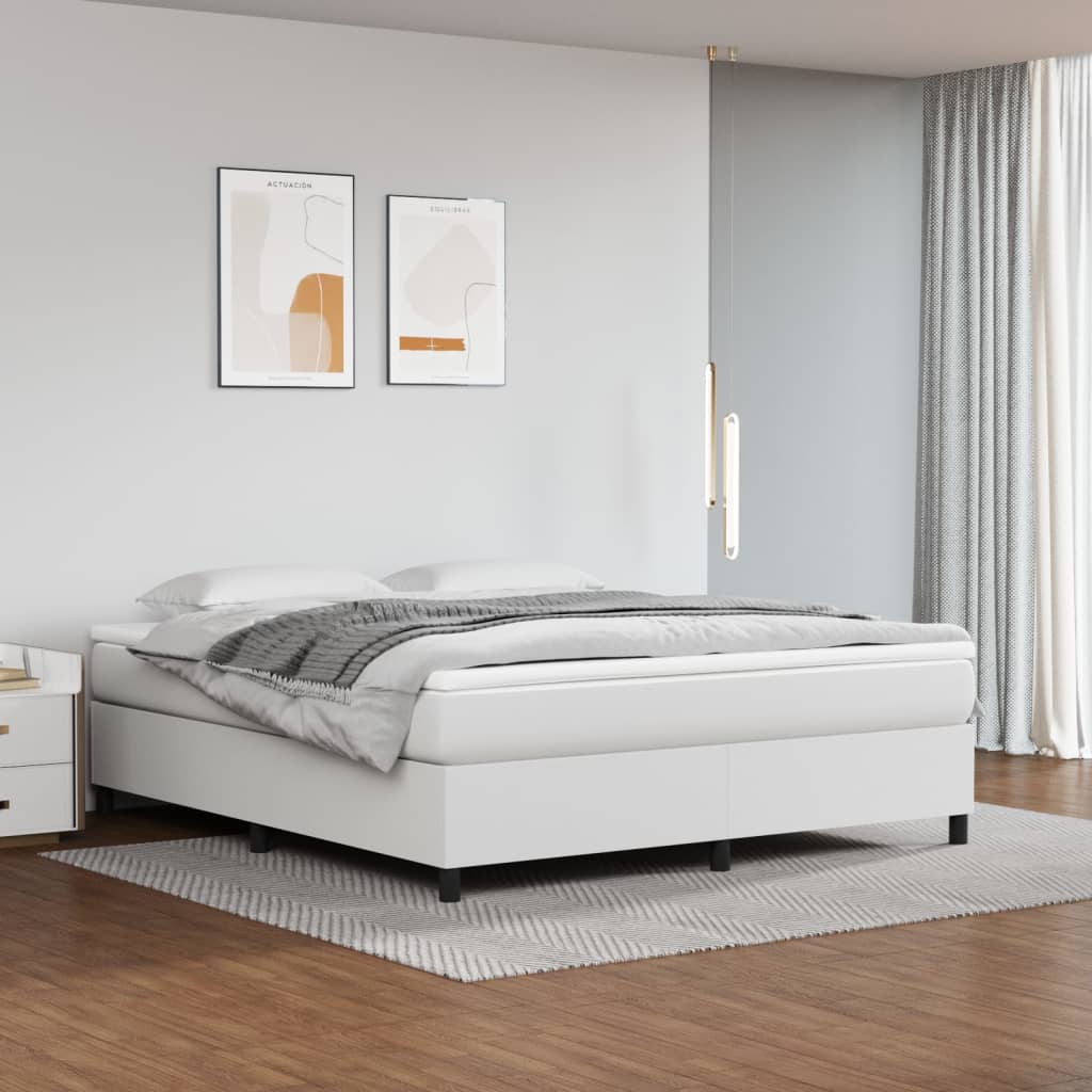 Sengeramme hvit 180x200 cm Super King kunstskinn
