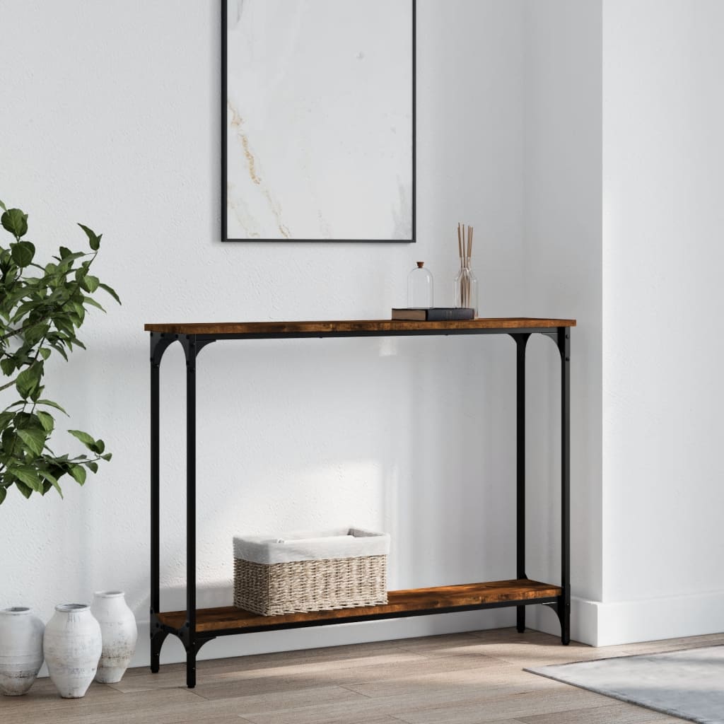 Konsollbord røkt eik 100x22,5x75 cm konstruert tre