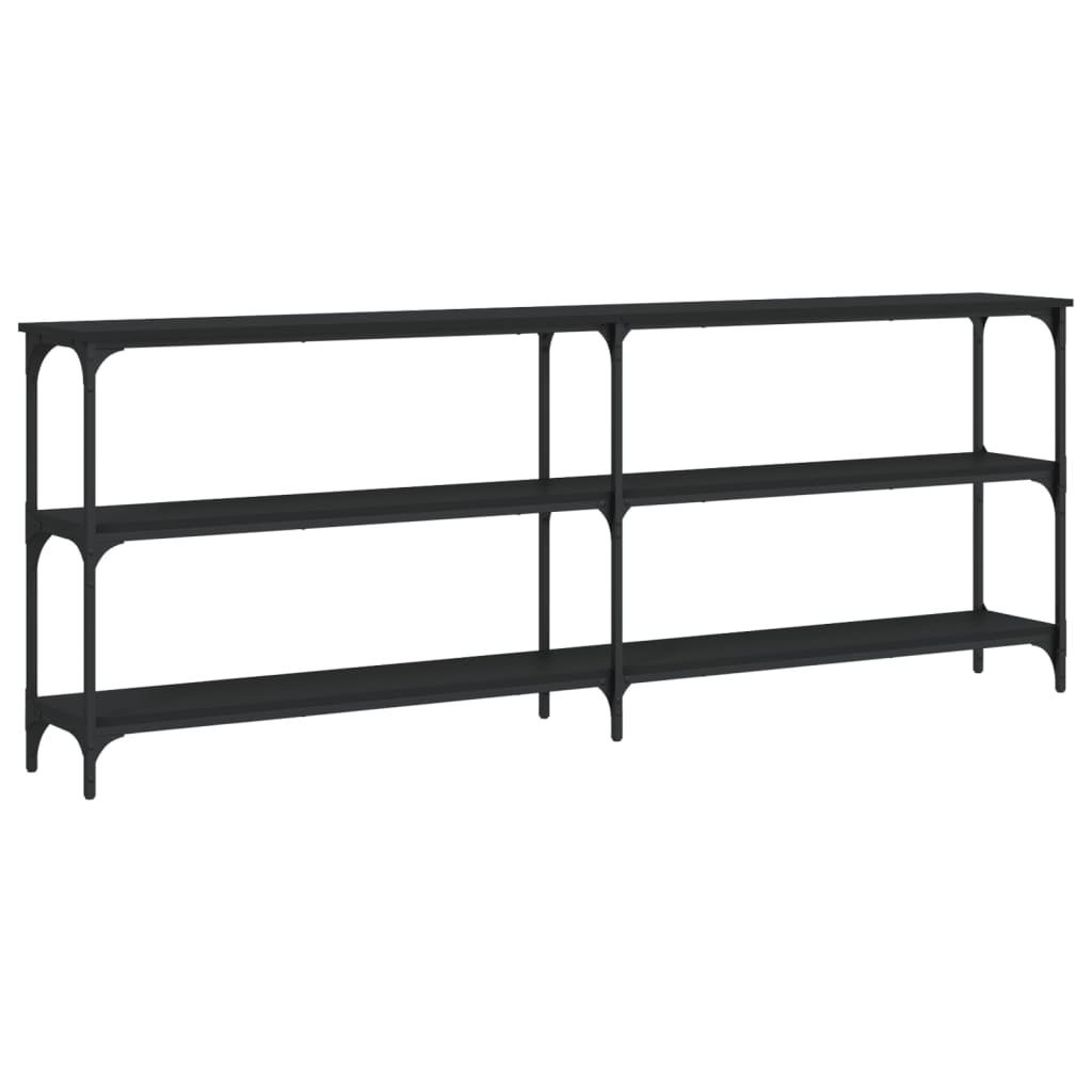 Konsollbord svart 200x29x75 cm konstruert tre