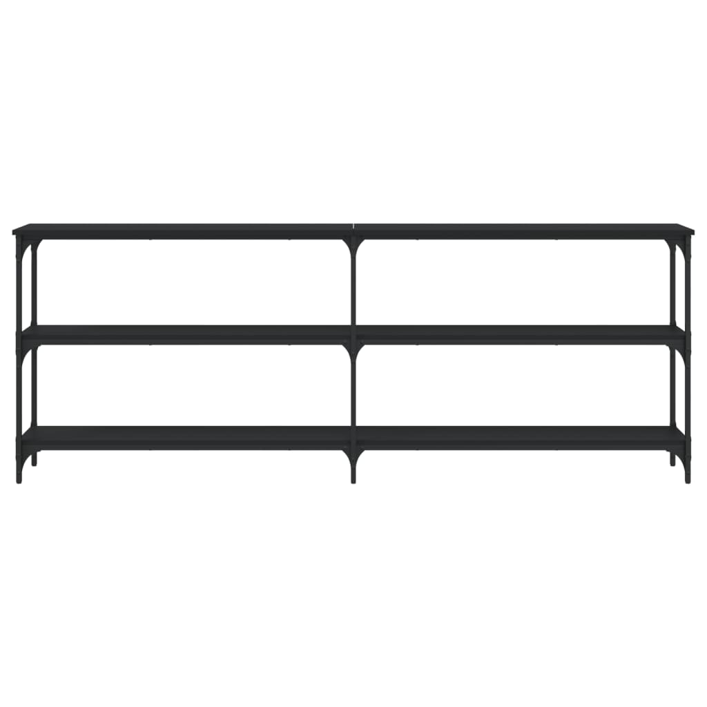Konsollbord svart 200x29x75 cm konstruert tre