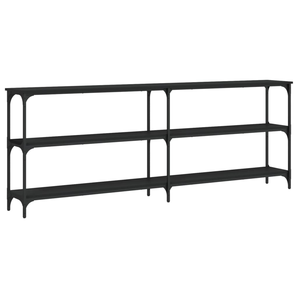 Konsollbord svart 200x29x75 cm konstruert tre