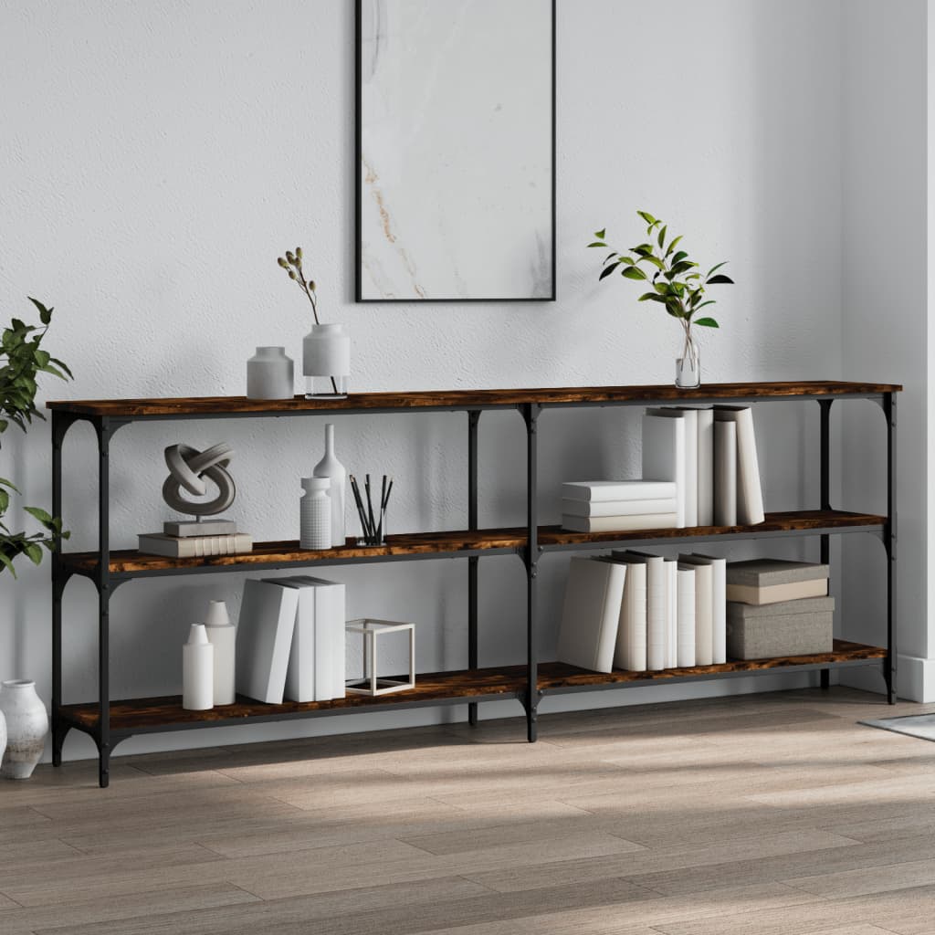 Konsollbord røkt eik 200x29x75 cm konstruert tre