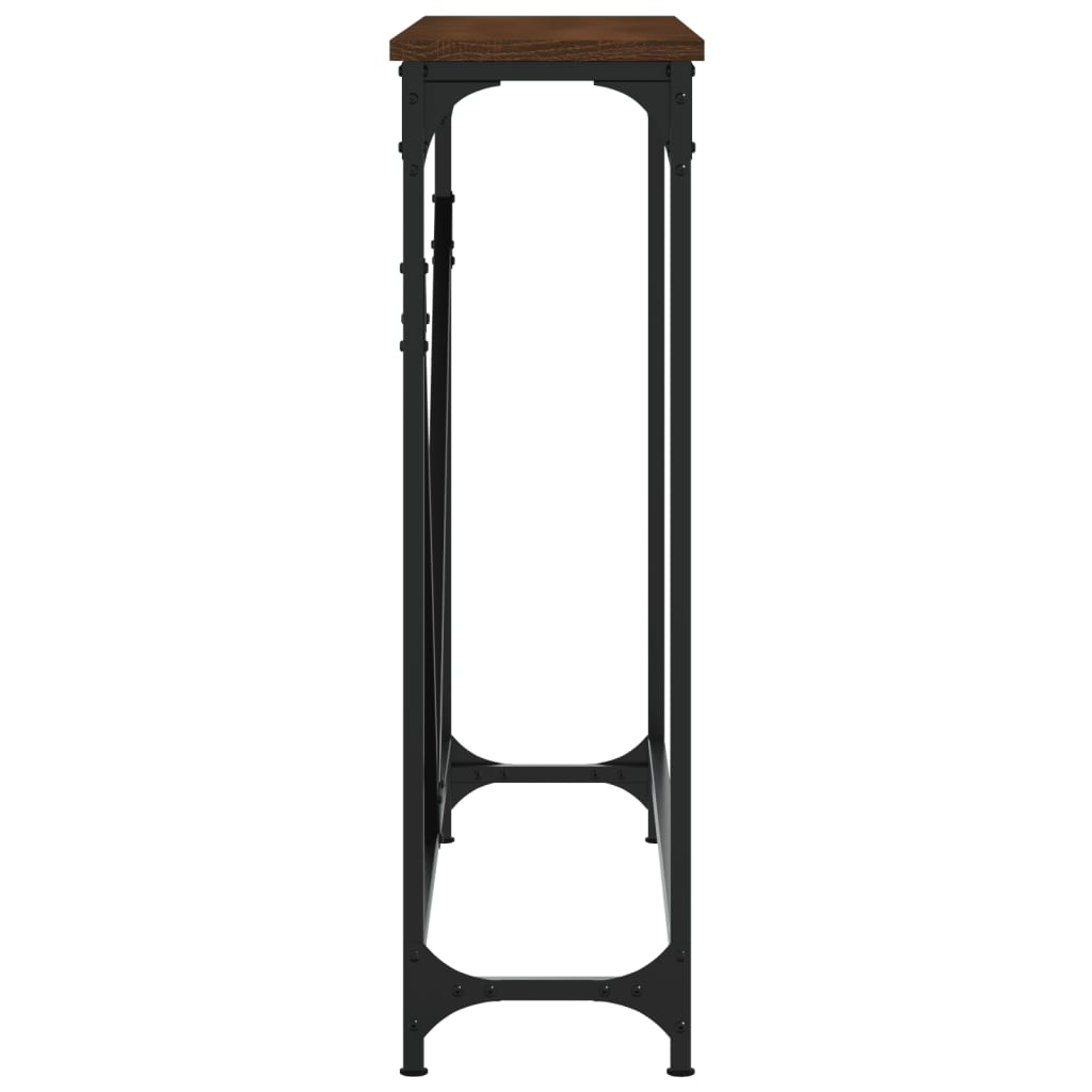 Konsollbord brun eik 102x22,5x75 cm konstruert tre