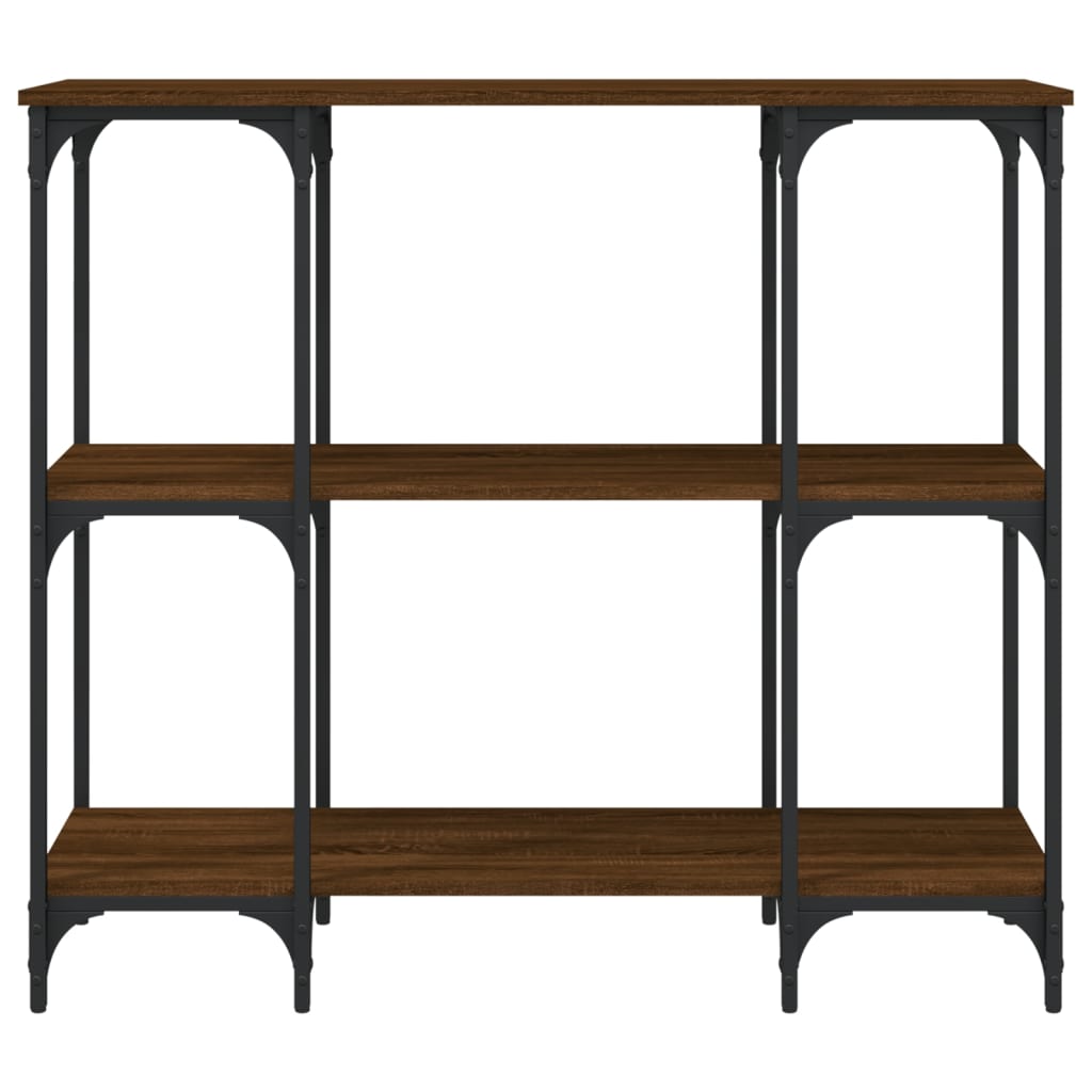 Konsollbord brun eik 102x35x90 cm konstruert tre