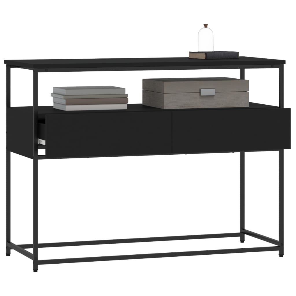 Konsollbord svart 100x40x75 cm konstruert tre