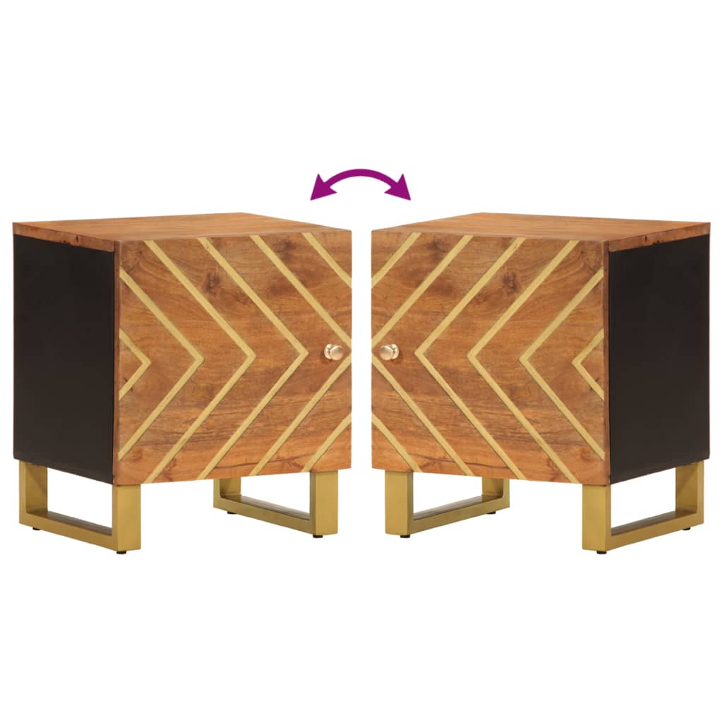 Nattbord 2 stk brun og svart heltre mango