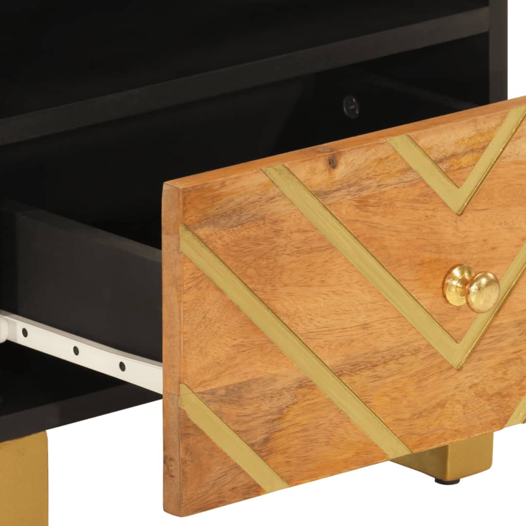 Nattbord 2 stk brun og svart heltre mango