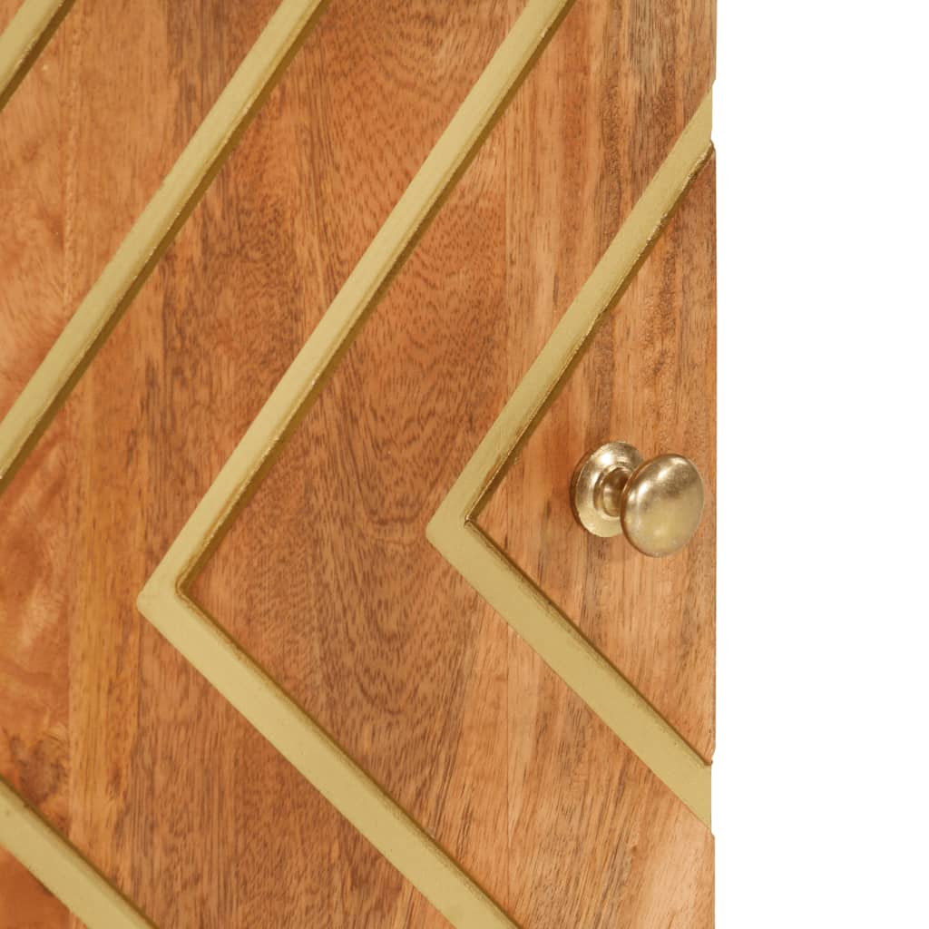 Nattbord brun og svart 50x33x60 cm heltre mango