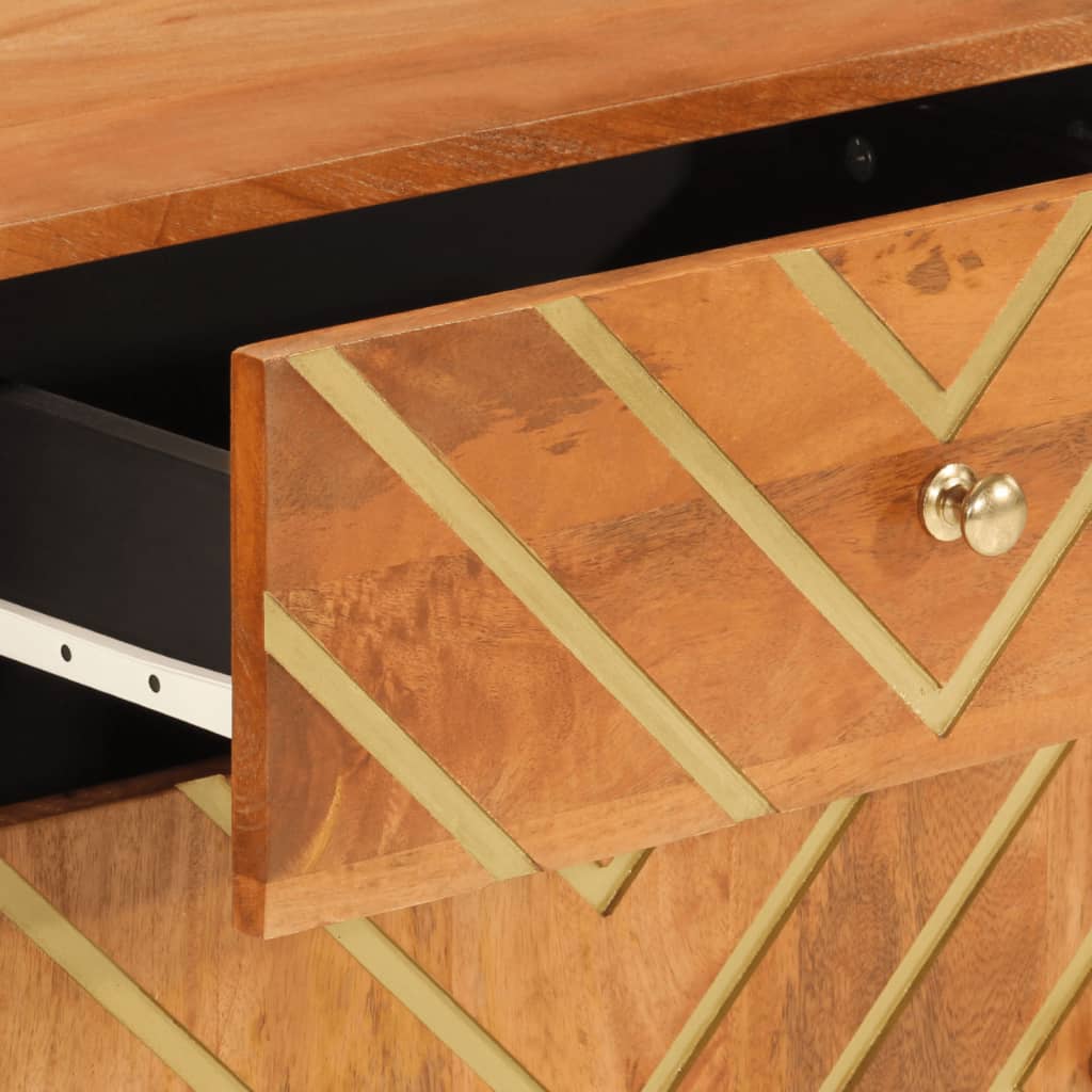 Nattbord brun og svart 50x33x60 cm heltre mango