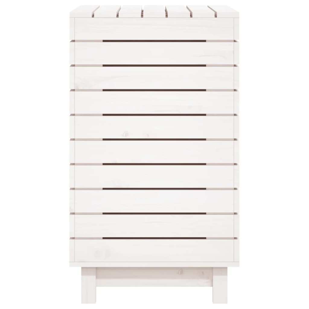 Skittentøyskurv hvit 88,5x44x76 cm heltre furu